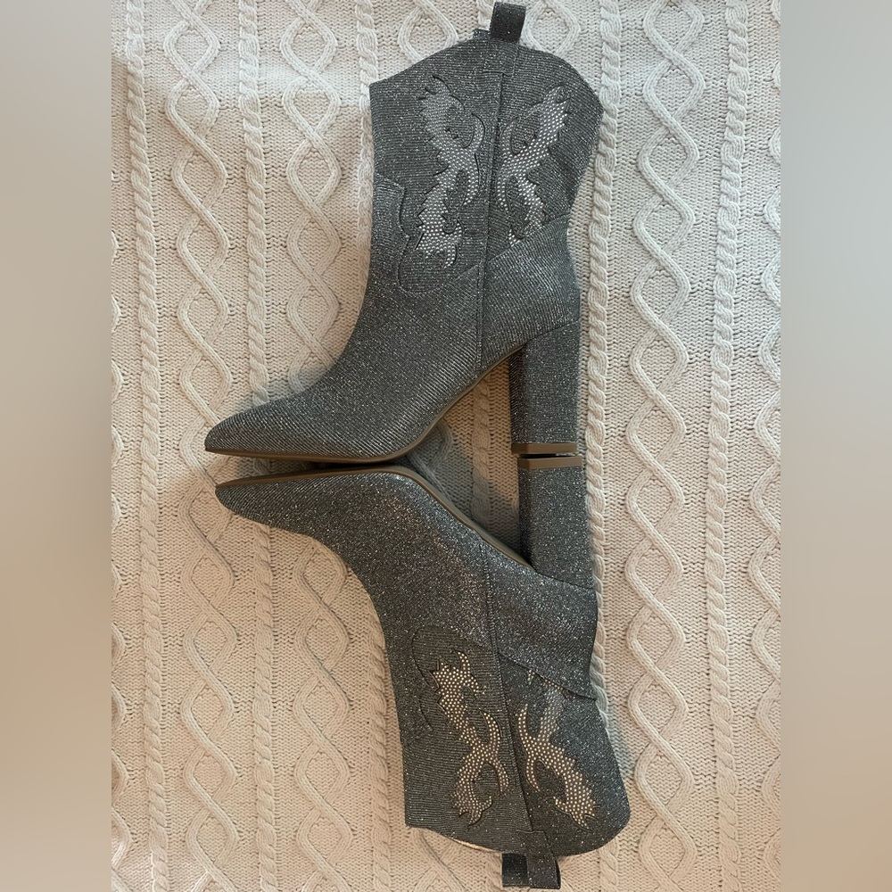 New! MIA Brand “Gypsie” style Gray Sparkle Western Boots Women’s size 8 - Picture 10 of 13